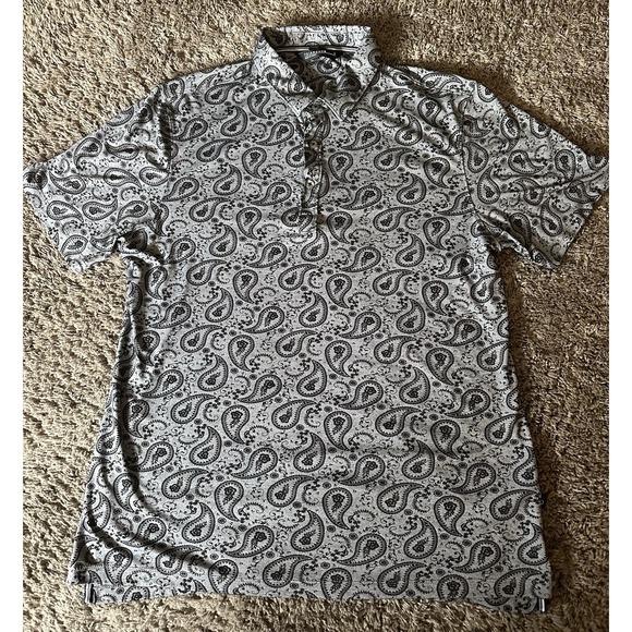 7 Diamonds Other - 7 Diamonds Shirt Mens Large Paisley Print 4 Way Stretch Performance Button Up